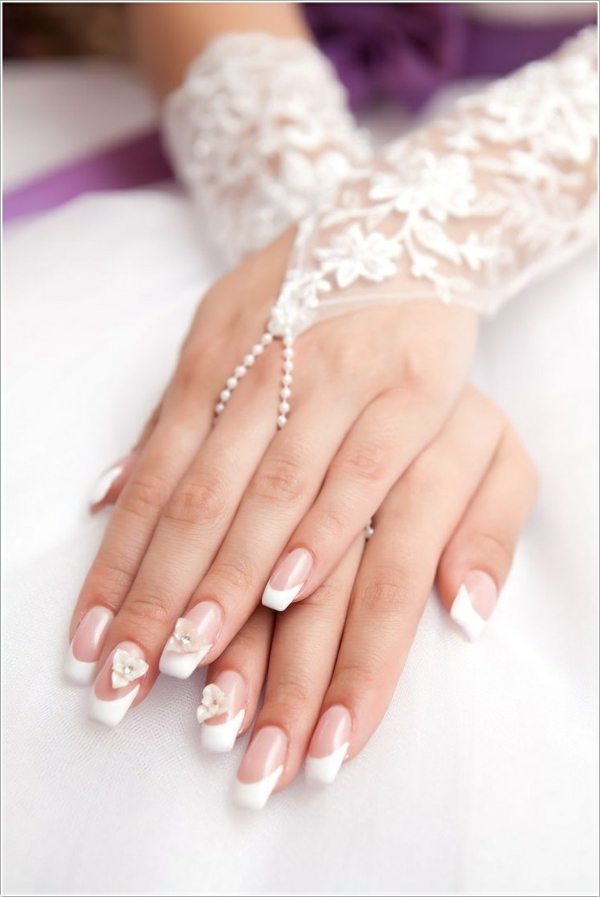 slike noktiju za vjenčanje - bijeli model