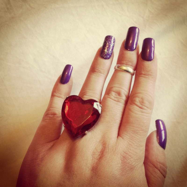 nail art images pour le mariage - violet ongles