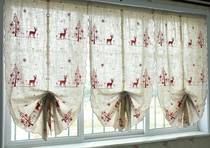 Коледно-прозорци бижута-красиви завеси-пра-Foto