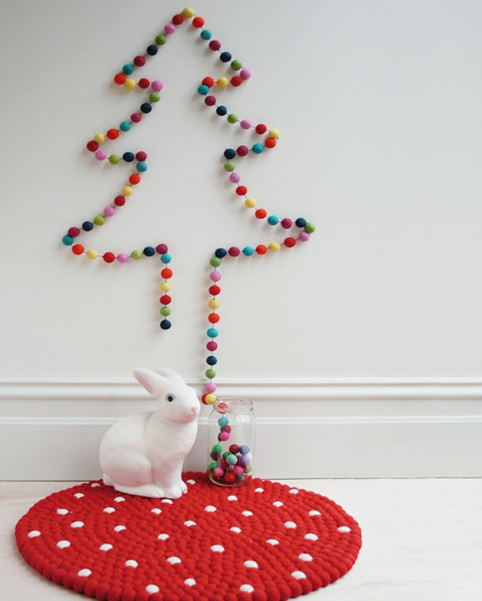 Karácsonyi kézműves-with-gyerekek-fenyő-to-the-wall színű festékek