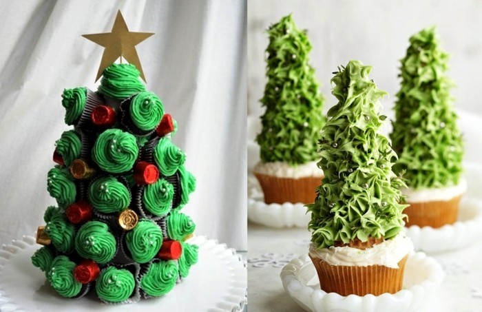 joulu-cupcakes-fir-muffinsseja-suklaa-yksinkertainen jälkiruoka