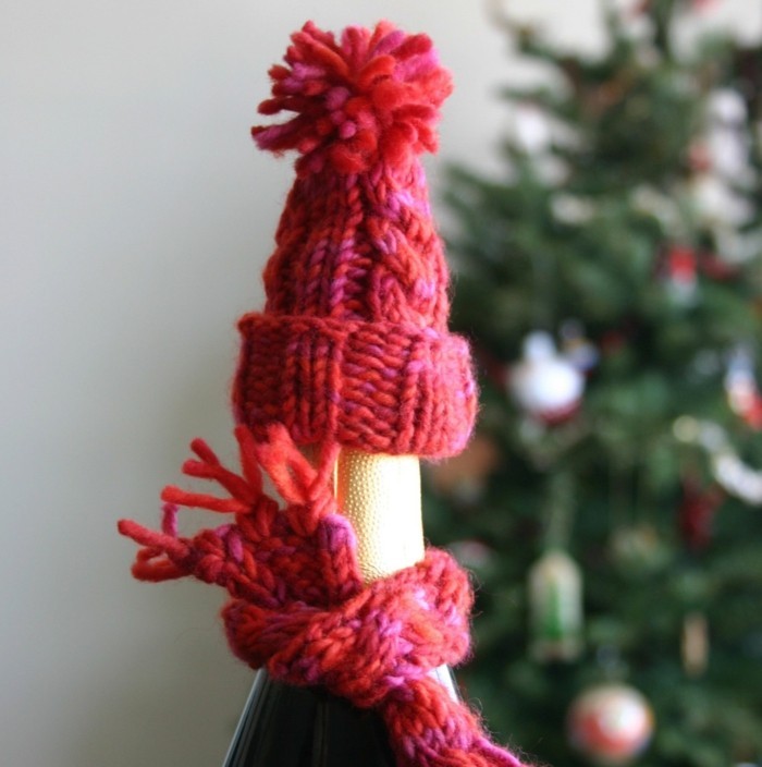 weihnachtsdeko-плетене на една кука-малки шапка-и-шал