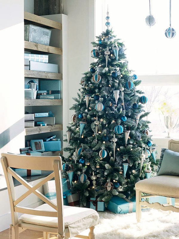 weihnachtsdeko-ötletek-szép szobás-egy fenyőfa