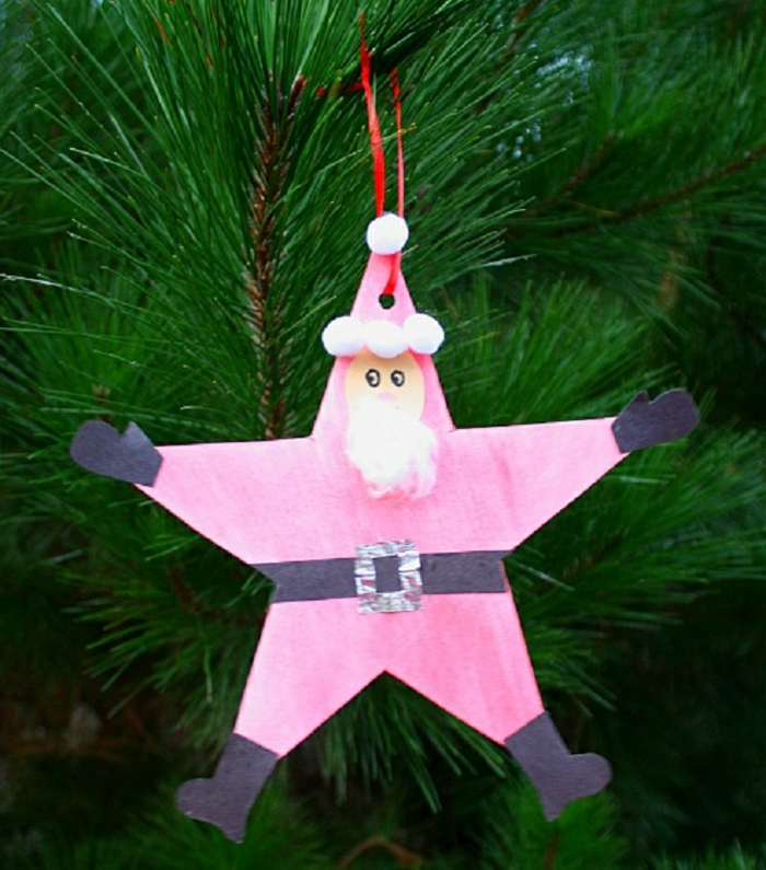 коледна звезда-калайджия-розово-модел-Дядо Коледа