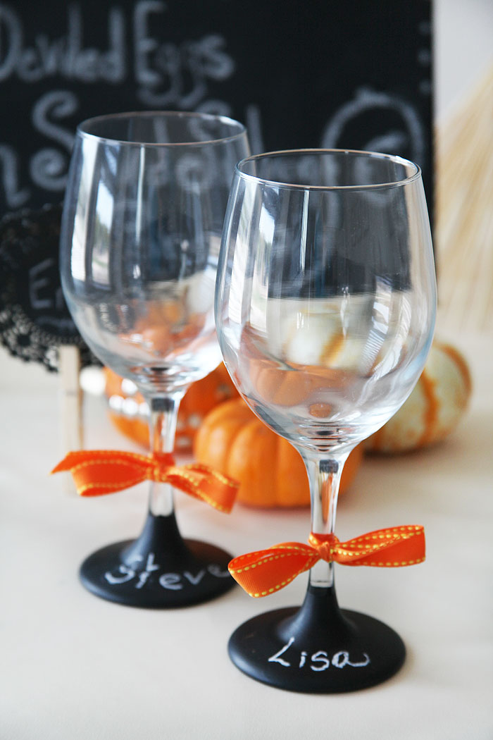 decoración de vidrio de vino, arco naranja, pizarra, color pizarra, calabaza