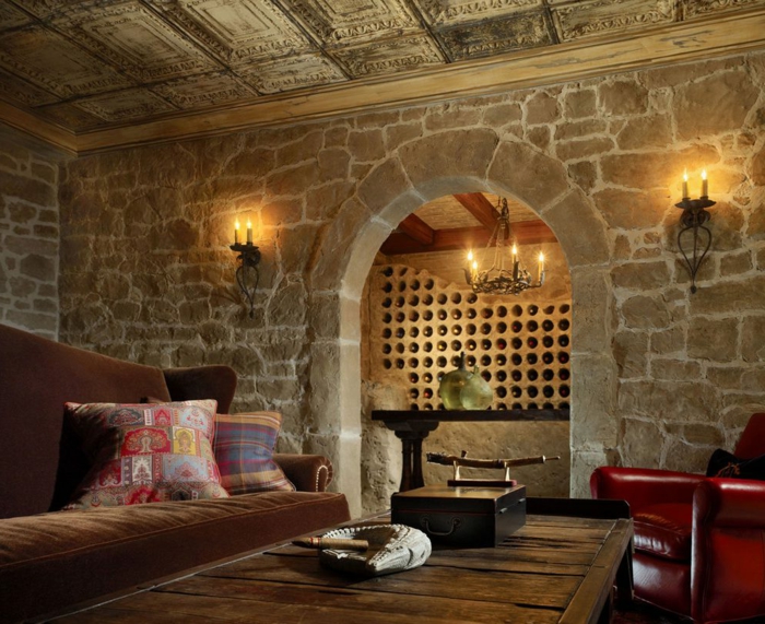 estante de madera del vino del estante construye la pared entera para el uso del estante del vino estilo de la finca mediteranien el estilo español
