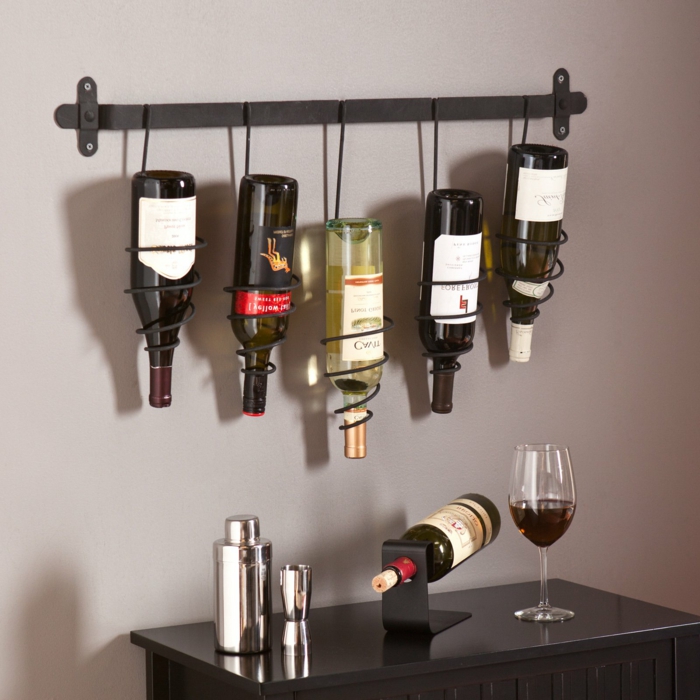 vino stalak drvo izgraditi vlastiti visi vinski stalak boce vina objesiti na zid bijelo vino