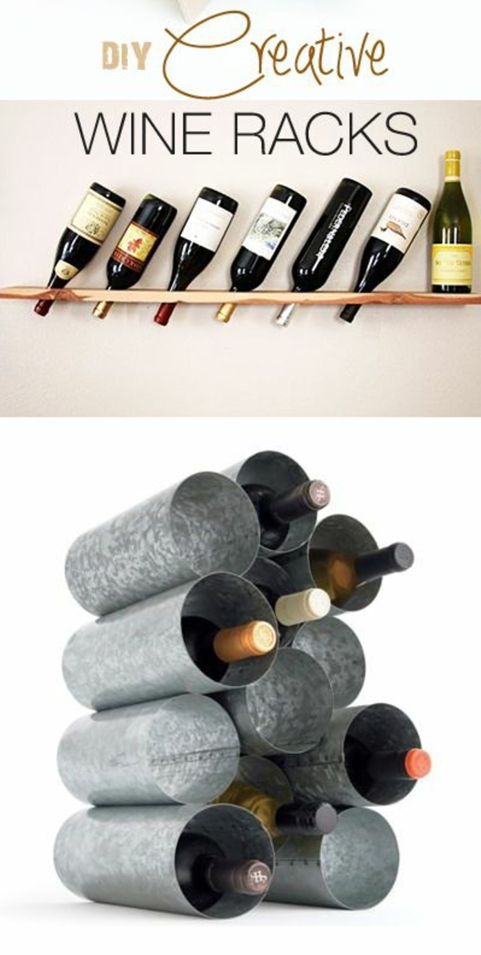 Dos grandes ideas creativas hacen que los botelleros de latas hechos de latas o hechos de placa de madera usted mismo