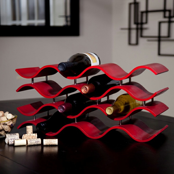vino rack-self-build-red-color-elegant form