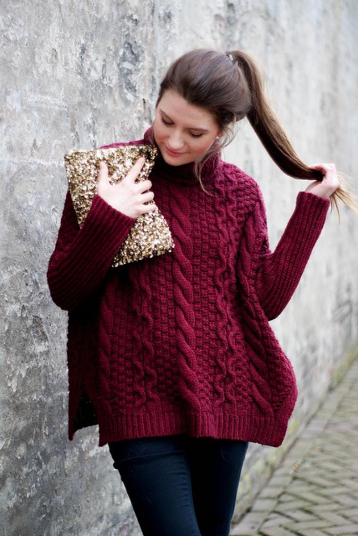 кестеняво-ирландски пуловер-за-жени-плитки Модела Golden Съединител