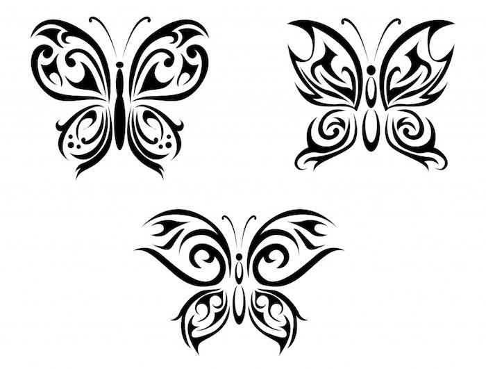 pogledajte ove tri velike i vrlo lijepe crte leteće leptire s crnim krilima