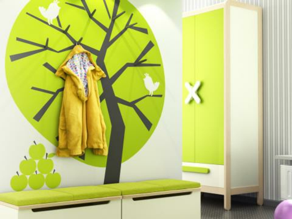 décoration-vous-mur-garde-robe - peinture d'un arbre sur le mur