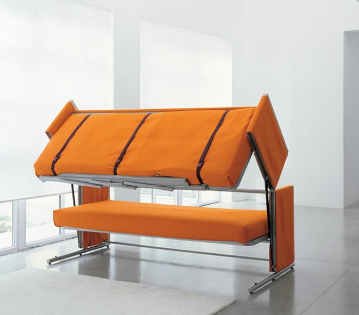 wohnideen-dnevni boravak-narančasto-kauč-krevet-metalne noge