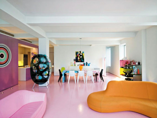 غرفة المعيشة تصميم أريكة البرتقال