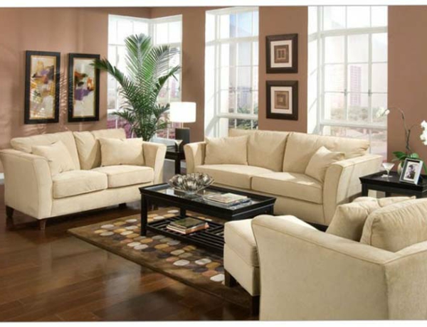 Diseño de sala de estar - alfombra grande de muebles blancos