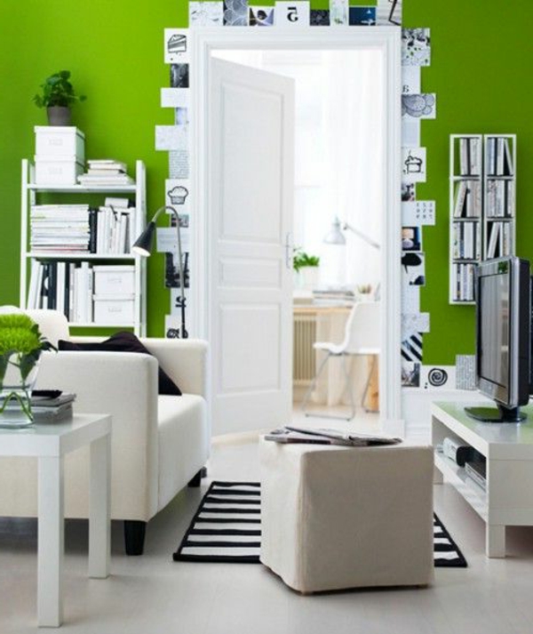 צבע קיר לסלון - ירוק