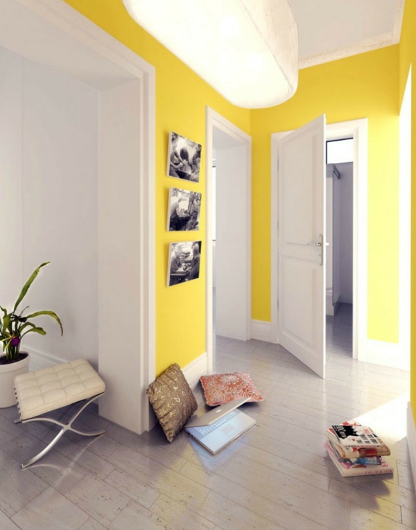 פרוזדור עיצוב צבע נפלא בצהוב