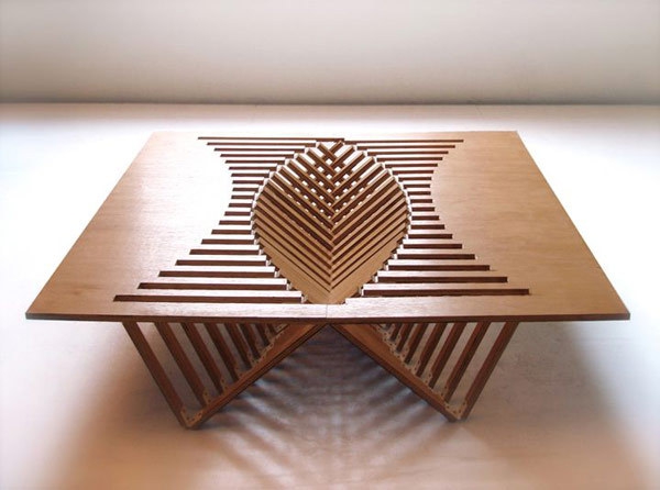 modern asztal-of-fa-design