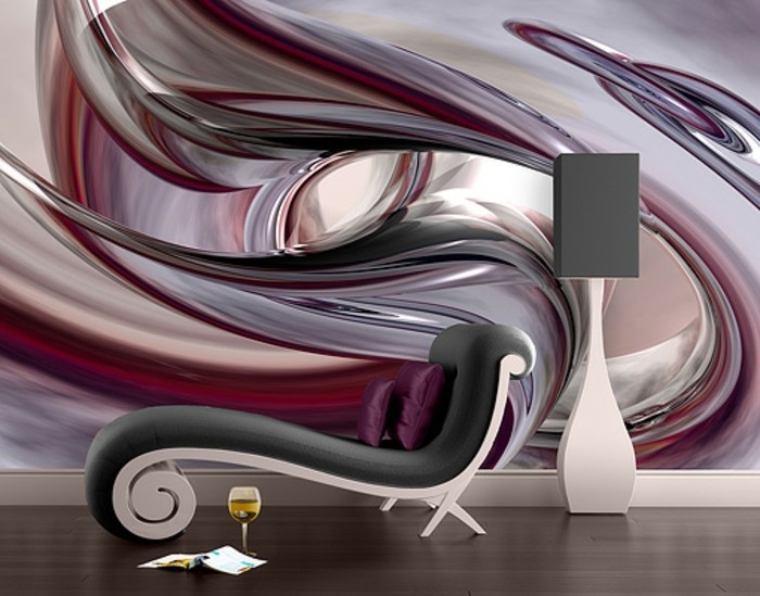 όμορφα 3d fleece ταπετσαρία, δημιουργική σχεδίαση-μωβ χρώμα