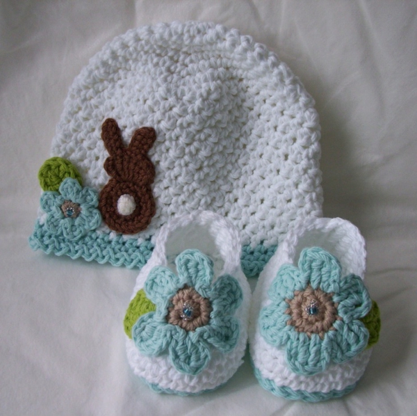 bella-baby-cap-ganchillo pequeños zapatos de bebé