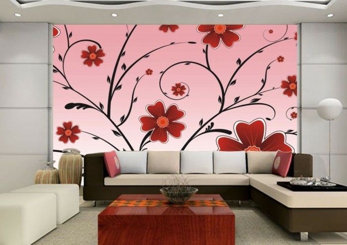hermosa fotografía de fondo-floral-motriz-en-sala de estar