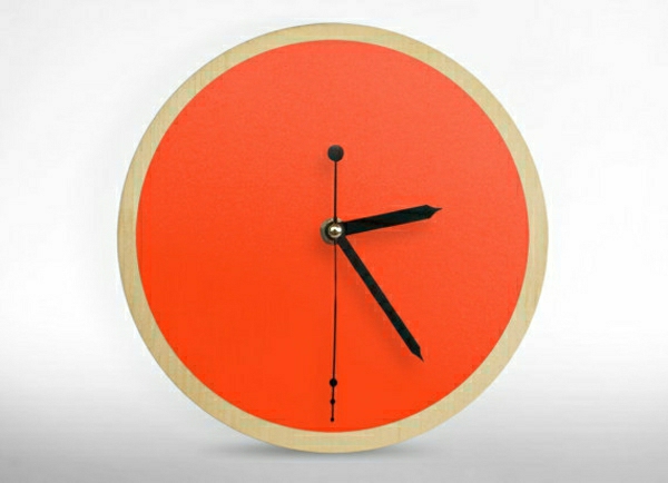lijepa moderna zidni satovi-sa-fascinantan dizajn u narančasto