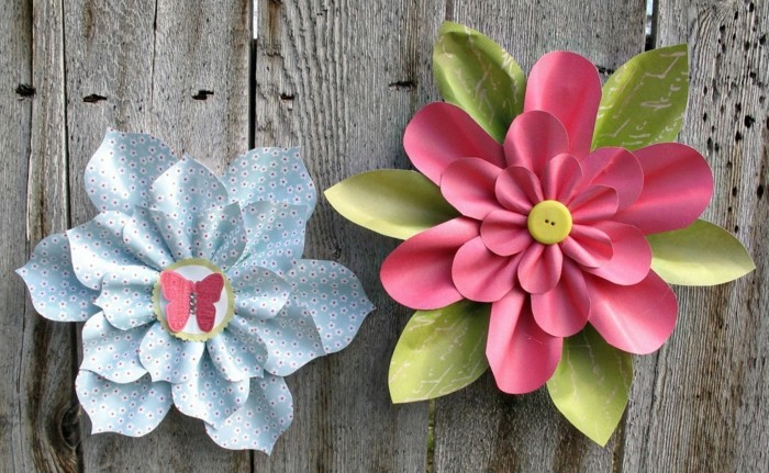 szép-papír virágok-in-the-wall-színes Frissen-szín-diy ötletek