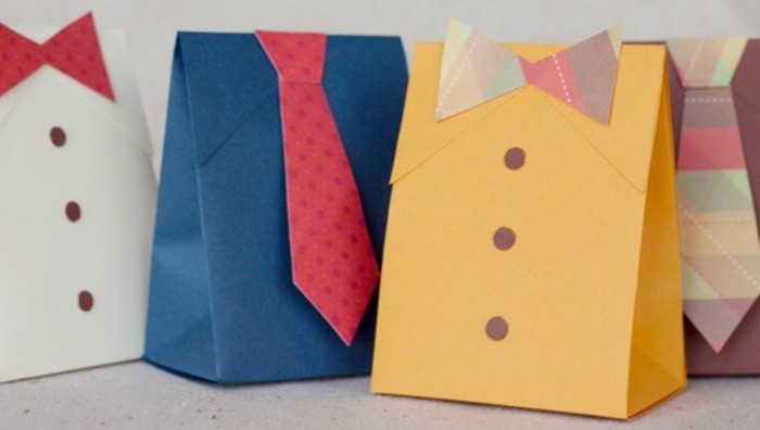 красив-баща-подарък идеи хартия костюми-In-колоритен-цветни