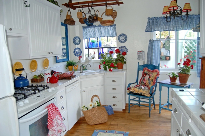 красив интериор-kokete стил Кухня страна селска къща украса
