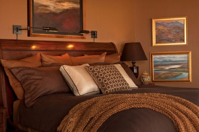 सुंदर मॉडल बेडरूम भूरे डिजाइन
