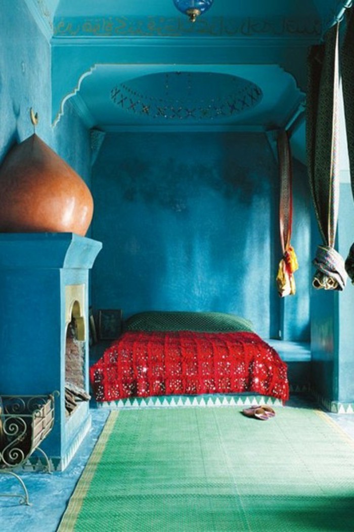 جميلة نموذج-غرف نوم-باللون الأزرق والرمادي