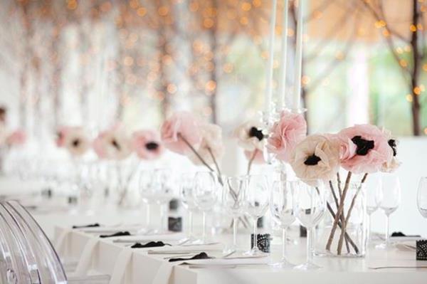 Ideas-para-un-flores de color rosa inolvidable boda delicados decoración de la mesa de boda