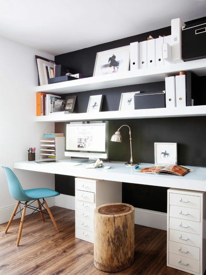 estantes dormitorios rodeadas-ideas-escritorio muebles-para-oficina-rústico taburete