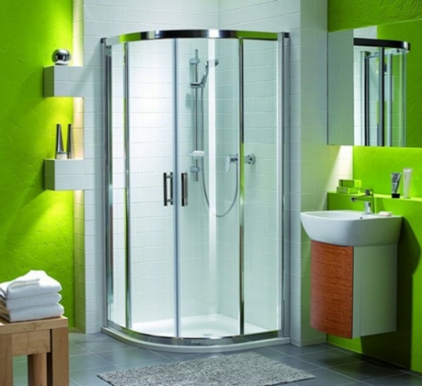 habitación diseño-idea baño verde
