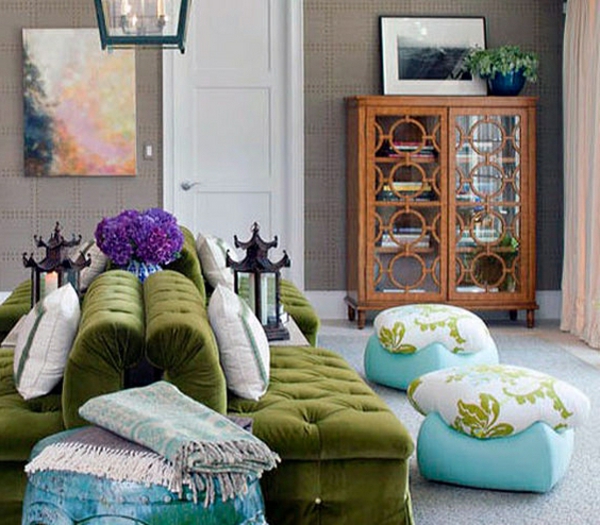 зелени дивани в хола